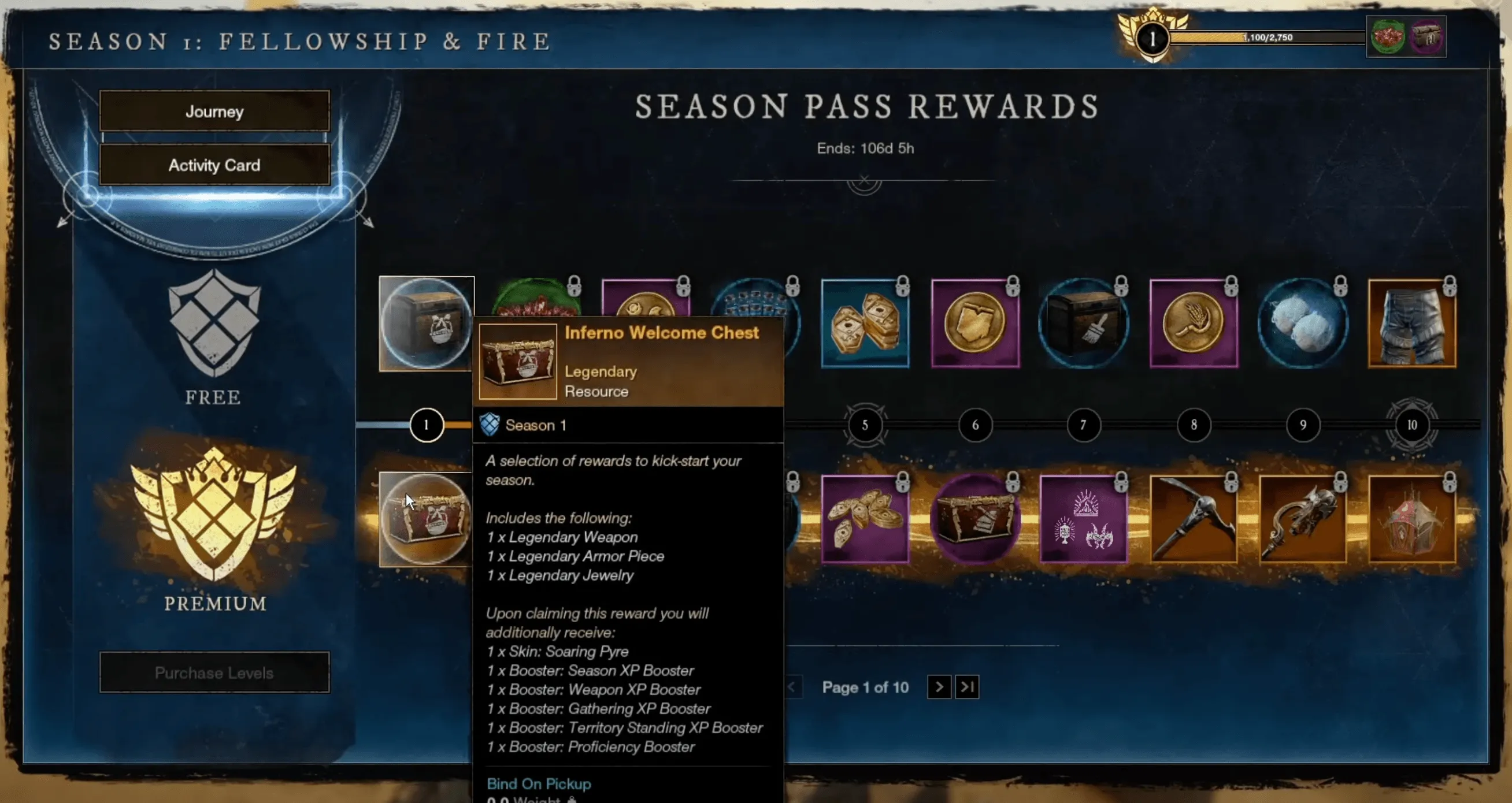 Screenshots of first rewards in Season Pass (screenshot from PTR, subject to change)