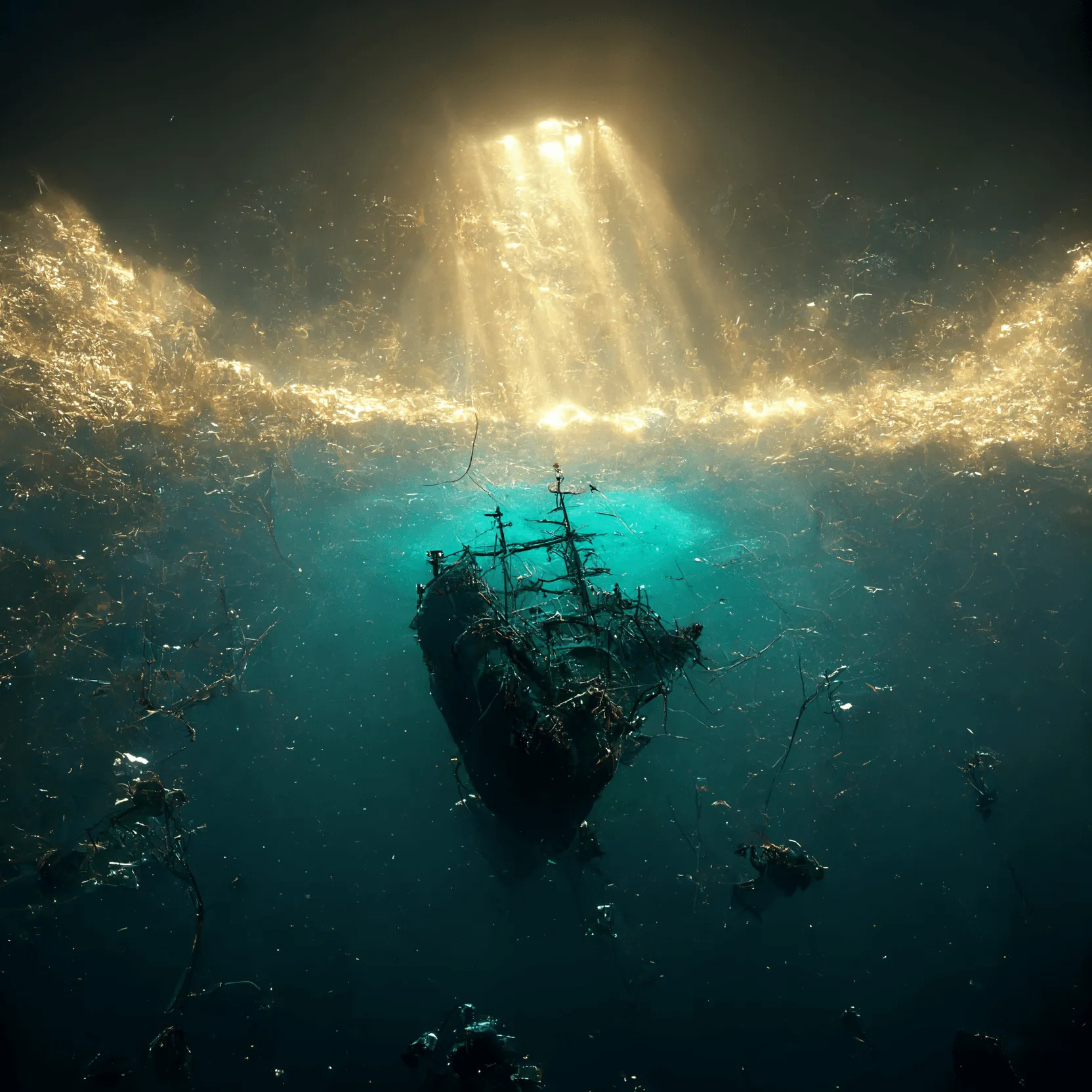 the ship is sinking deep into the depths of the sea - New World Lore